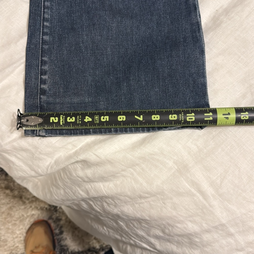 7 For All Mankind Women's Dark Blue Flared Jeans - Picture 8 of 10